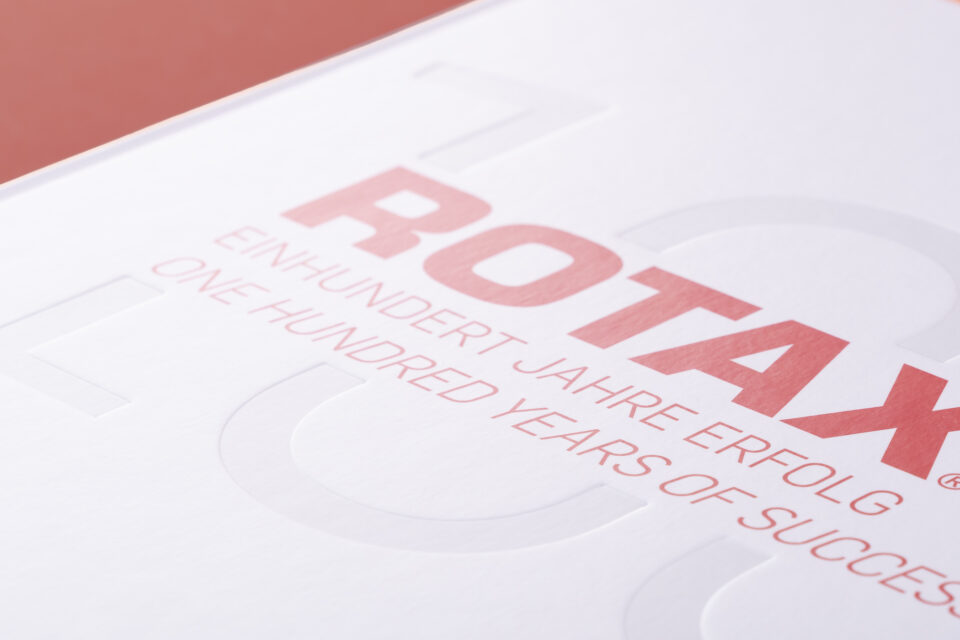 BRP ROTAX - 100 Jahre Buch - Druckveredelung