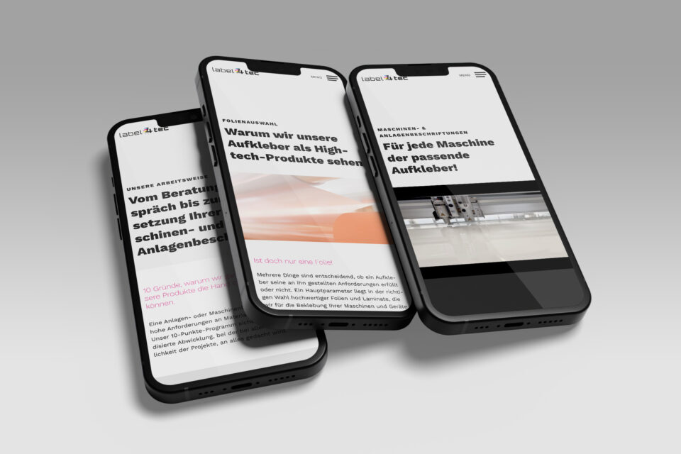 Webdesign mobile – label4tec Corporate Design