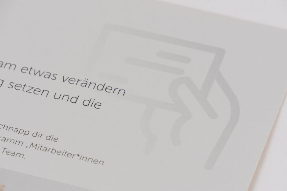 Employer Branding Folder und Schuber Detail Iconentwicklung