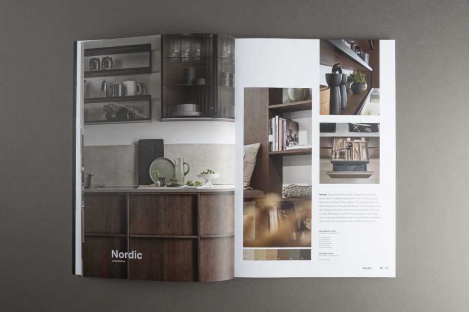 ewe Produktkatalog mit großflächigen Bildern und spannendem Layout