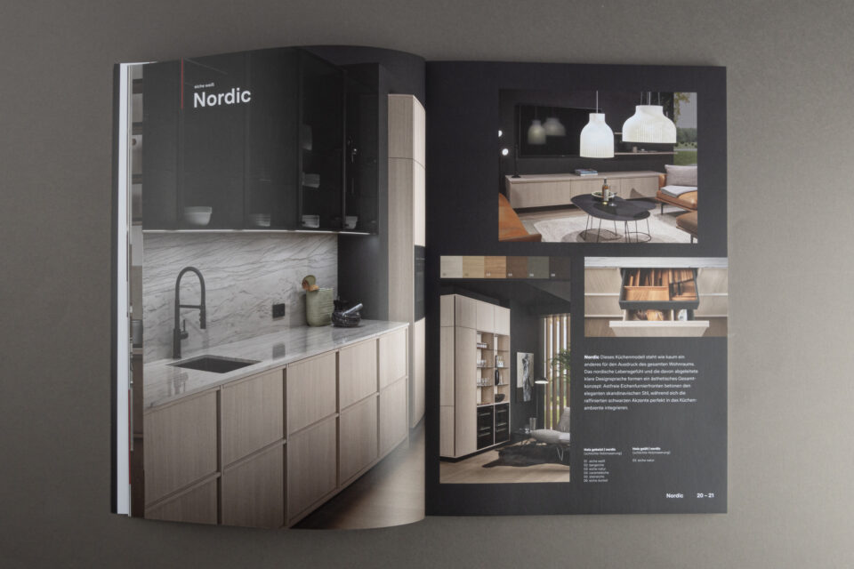 ewe Produktkatalog mit großflächigen Bildern und spannendem Layout