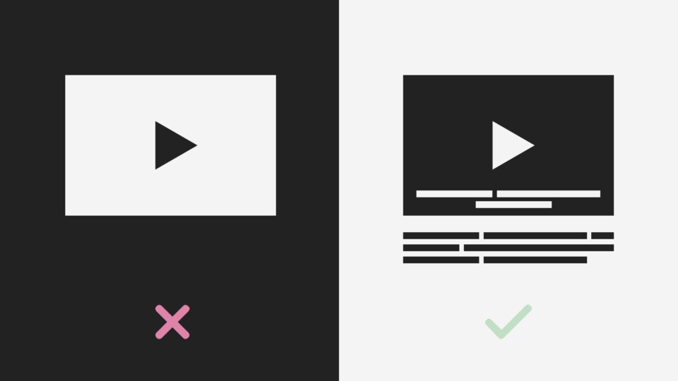 Symbol Icons für multimediale Inhalte im Zuge der Barrierefreiheit