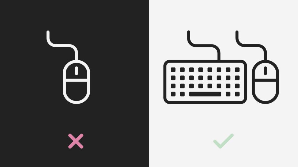 Symbol Icons für Eingabegeräte im Zuge der Barrierefreiheit