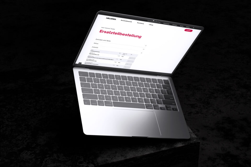 Ersatzteilbestellformular der WILLENIG Website