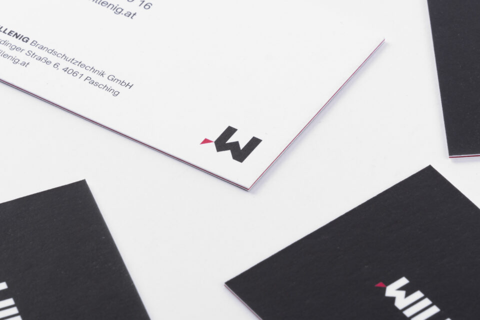 Detail Visitenkarte mit farbigen Kern