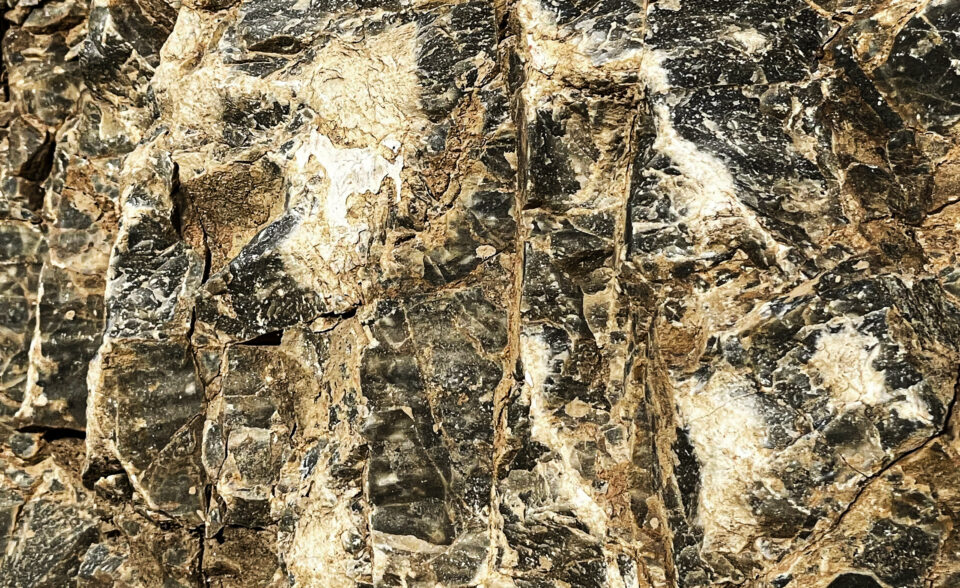 Detail einer Kalksteinwand